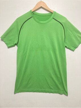 Lululemon Metal Vent Tech Short Sleeve Shirt Green Size L Gym Training Run